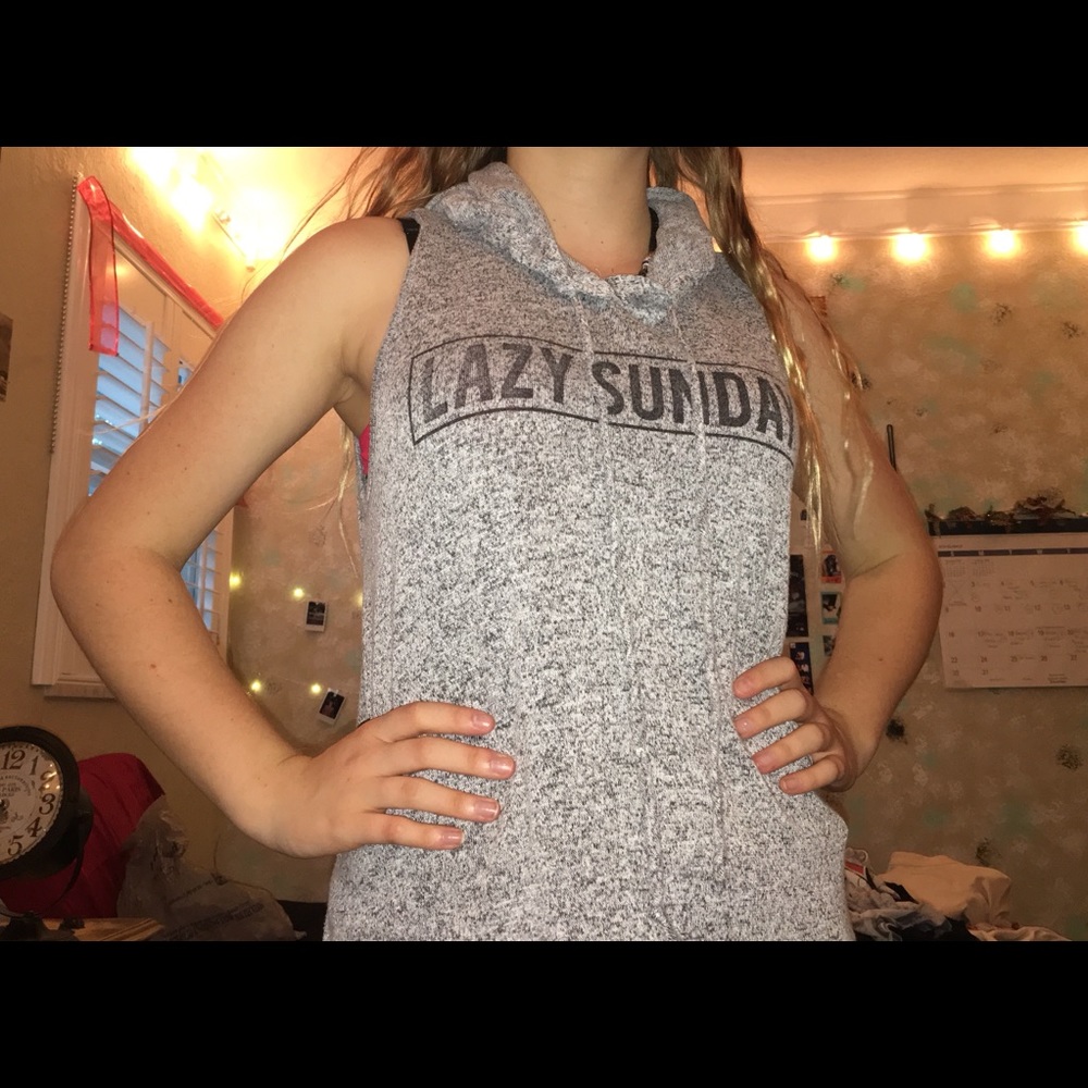 Youth tank top with hood